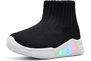 MORENDL Toddler Light Up Walking Shoes Baby Non-Slip Sock Shoes Toddler Slip On Sneakers Boys & Girls