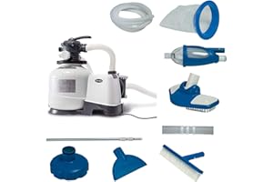 INTEX SX2800 Krystal Clear Sand Filter Pump for Above Ground Pools: 2800 GPH Pump Flow Rate – Easy Installation – Deluxe Pool Maintenance Kit Included
