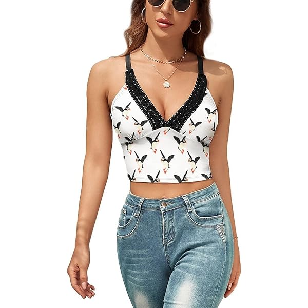 Women's Y2k Denim Cross Crop Tank Top Sexy Halter Jean Tube