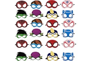 YALARY 24 Packs Masks Favors for Kid, Hero Party Supplies for Kids Dress Up Birthday Gift Halloween Cosplay Party Masks with 32 Different Types for Children