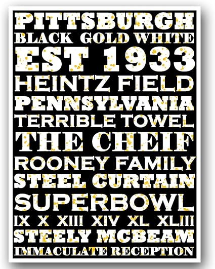 Amazon Com Atlas Pittsburgh Steelers Poster Subway Style Art