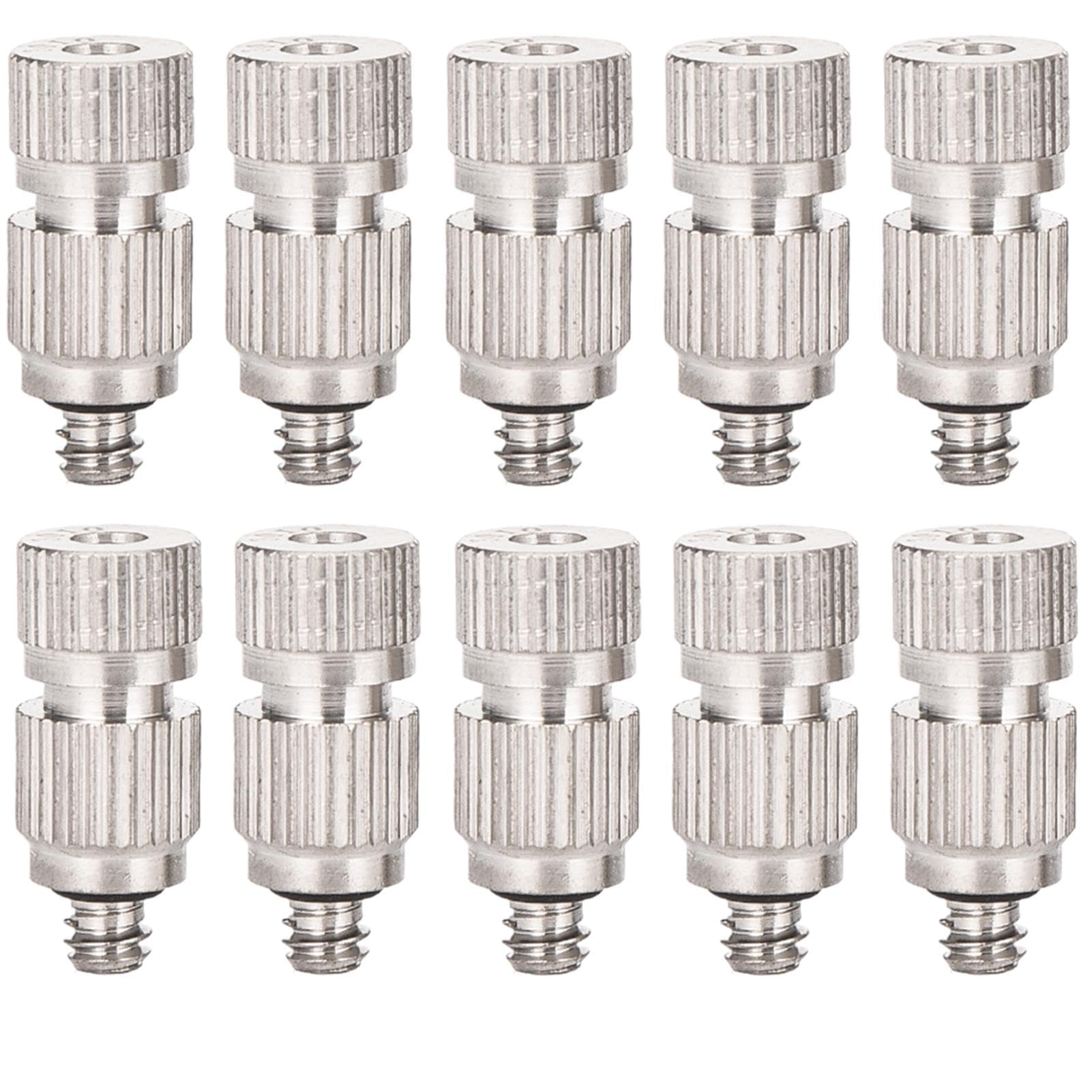 10pcs Misting Nozzles for Outdoor Cooling System Outdoor Stainless Steel High Pressure Misting Nozzles With Filter Brass Misting System Heads Sprayer(size:3010)