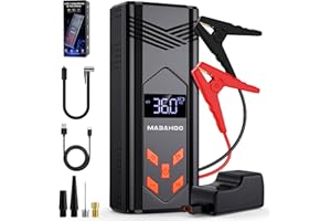 MABAHOO Jump Starter with Air Compressor, 3000A Car Jumper Starter Battery Pack with 150PSI Tire Inflator, 12V Portable Jump Box for Car Charger Battery Booster with LCD Display (Up 9L Gas/8L Diesel Engine)
