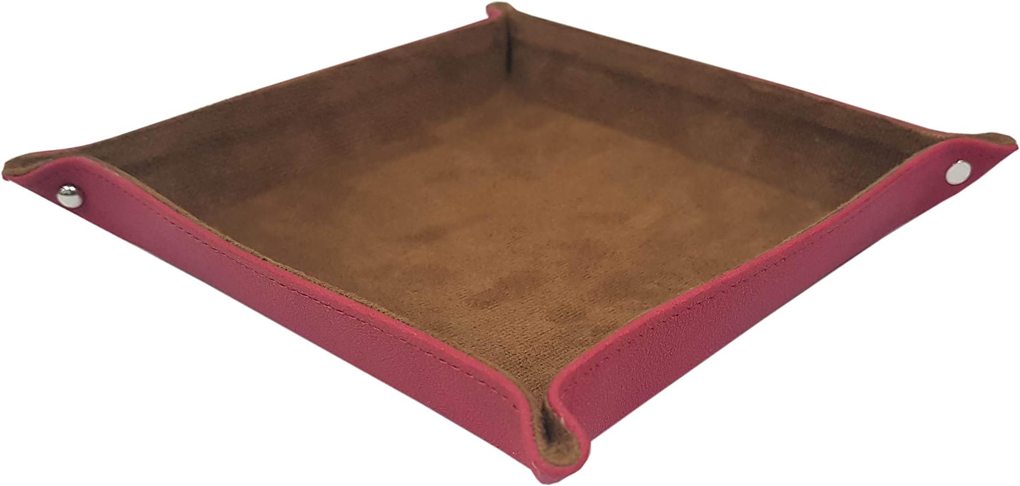 Essart Faux Leather Decorative Ring Ceremony Tray, Earring or Jewellery Accessory Tray - Maroon