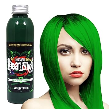 Green Hair Colour Headshot Grr Green Semi Permanent Hair Dye 150ml Amazon De Beauty