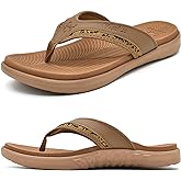 KuaiLu Mens Sport Flip Flops Comfort Orthotic Thong Sandals with Plantar Fasciitis Arch Support Outdoor Summer Beach Size 7~15