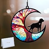 CCiaga Labrador Memorial Suncatcher with Sympathy Cards,Dog Passing Away Gifts Personalized, Pet Memorial Gifts for Dogs,Labrador Retriever Gift for Window Hanging (6-Labrador)