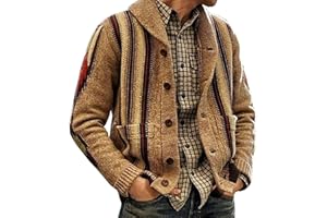 SINZELIMIN 2024 Fashion Knitwear for Men's Sweater Coat Retro Lapel Button Plus Size Cable Knited Cardigan Henley Sweater