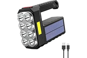 NORTHLET Flashlight Rechargeable Flashlights, 100000 High Lumens Super Bright 8 LED COB Sidelight with 3 Modes, Portable Lightweight Waterproof Spotlight Flashlight for Emergency (Black)