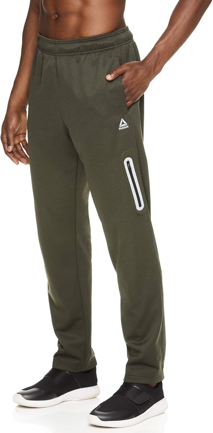 Reebok Men's Track & Running Pants with Pockets - Athletic Workout Training & Gym Pants for Men: Clothing