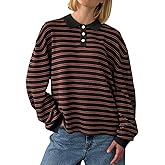 Women Y2K Oversized Striped Polo Sweater Vintage Aesthetic Preppy Knit Pullover Tops Long Sleeve Golf Rugby Sweater
