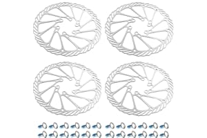 4Pcs Disc Brake Rotor with 24pcs Screws, 160mm Bicycle Disk Brakes, Stainless Steel Brake Disc Brake Pad for Road Bike, Mount