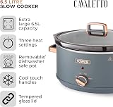 Tower Cavaletto 6.5L Slow Cooker Grey Rose Gold 3 Heat Settings view 2