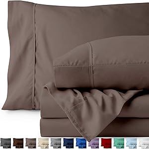 Bare Home King Sheet Set - 1800 Ultra-Soft Microfiber Bed Sheets - Double Brushed Breathable Bedding - Hypoallergenic – Wrinkle Resistant - Deep Pocket (King, Taupe)