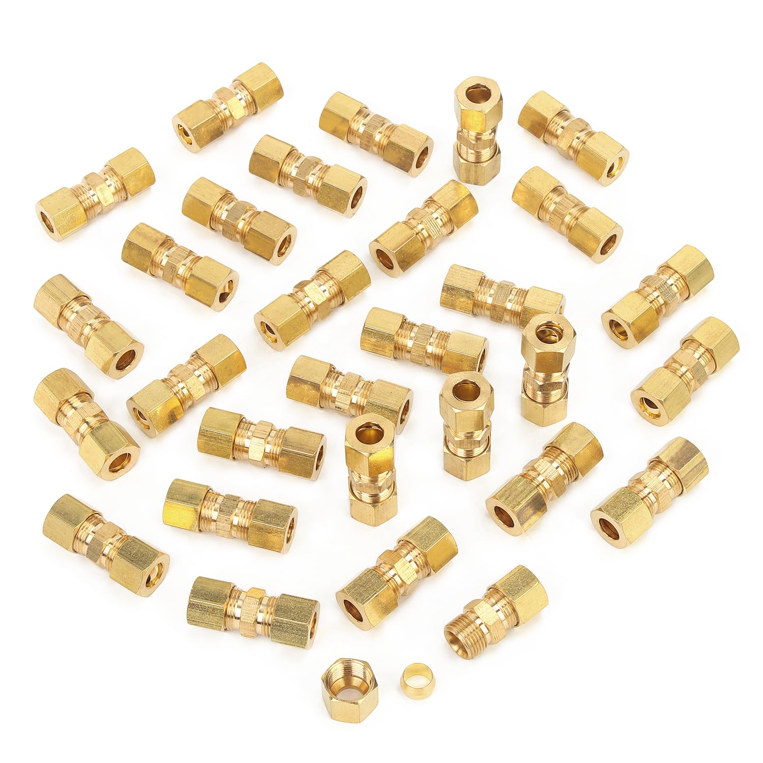 LTWFITTING 5/16-Inch OD Compression Union,Brass Compression Fitting(Pack of 30) Image