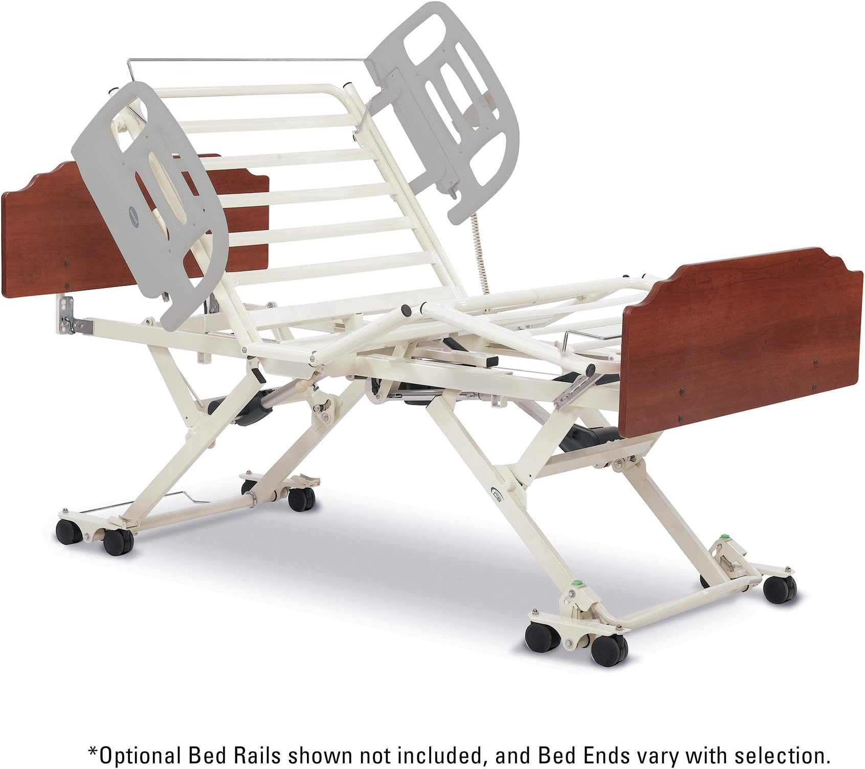 Invacare CS7 Full Electric Long Term Care Bed, Amherst Style Bed Ends with Solar Oak Finish, No Rails, IHCS7AMSO-QSP