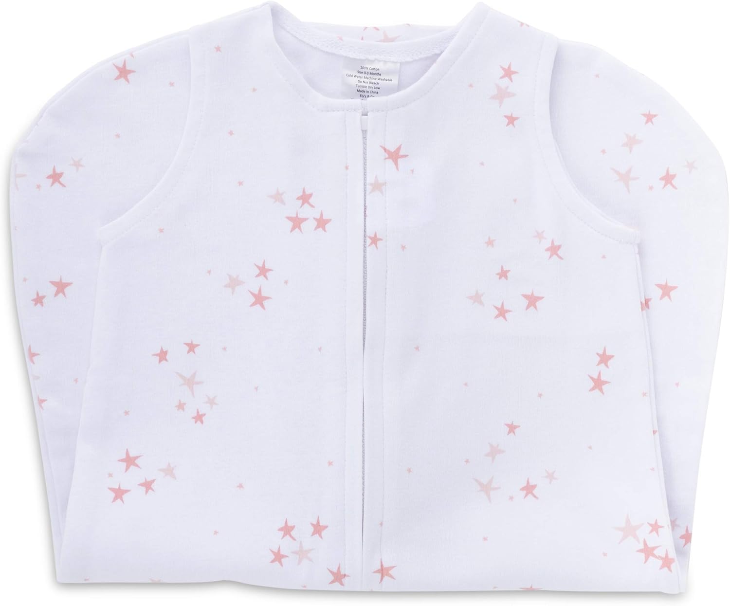 Ely's & Co. Baby Wearable Blanket│Sleep Bag 2-Pack Set - 100% Interlock Knit Cotton for Baby Girl from 6-12 Months (Dusty Rose Stars & Solid Dusty Rose): Home & Kitchen