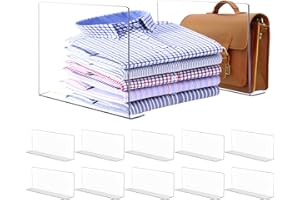 10-Pack Clear Shelf Dividers, Adjustable PVC Shelf Divider for Closet, 20x12x4cm Organizer Divider, Multi-Functional Separato