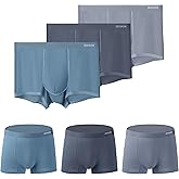 ZEEIAON Mens Underwear Boxer Briefs 3-Pack Ice Silk Viscose Comfortable Soft Seamless Trunks Underwear