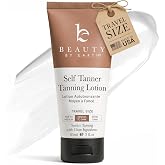 Tanning Lotion Self Tanner - USA Made with Natural &amp; Organic Ingredients | Travel Size Tanner for Streak-Free Gradual Sunless Tan with No Orange Tint, Moisturizing Clean Vegan Formula (3 Fl Oz)