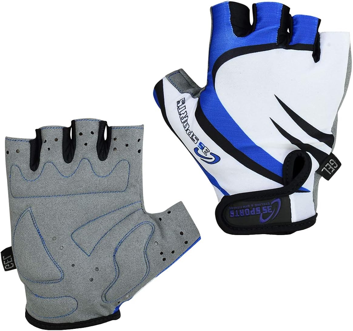 3S Sports Mens Cycling Gloves Bike Half Finger Gel Padded Fingerless