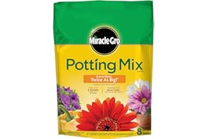 Miracle-Gro Potting Mix, For Indoor or Outdoor Potted Plants, Flowers, Vegetables, Shrubs, Annuals, and Perennials, Feeds Up to 6 Months, 8 qt.