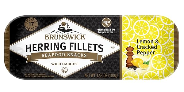 BRUNSWICK HERRING FILLETS IN LEMON & CRACKED PEPPER,...