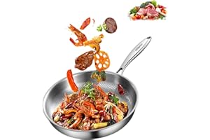 HIDENO Titanium Pan Frying Pans for Cooking Non Stick with Lid 11.81in Upgraded Non-toxic Taima Pro Cookware Grill Pot for Stove Tops Camping Skillet Extreme Heat-Resistant Lasts (Without lid, 11.82in)