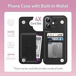 Goodon for iPhone 16 Case Wallet - Flip Folio