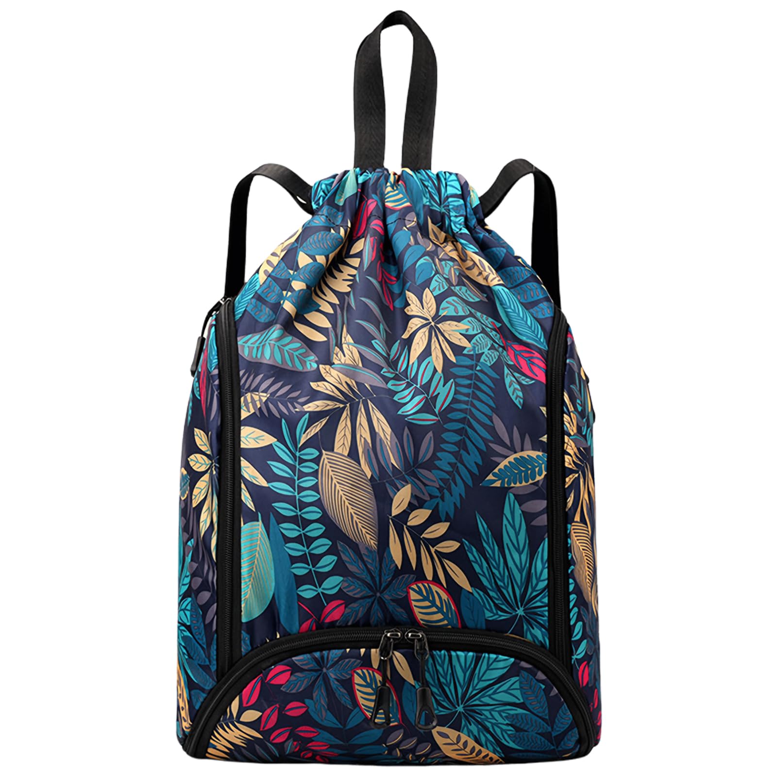 FAVORTALK Drawstring Backpack Women Large Capacity Dry-Wet Separation Swim Bag Waterproof Running String Backpacks for Beach Party Outdoor Travel Sport Hiking Climbing String Bags for School - D29082