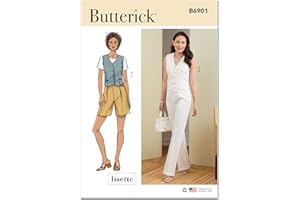 Butterick Misses' Vest, Pants and Shorts Sewing Pattern Packet by Liesl and Co, Design Code V1838, Sizes 6-8-10-12-14, Multic