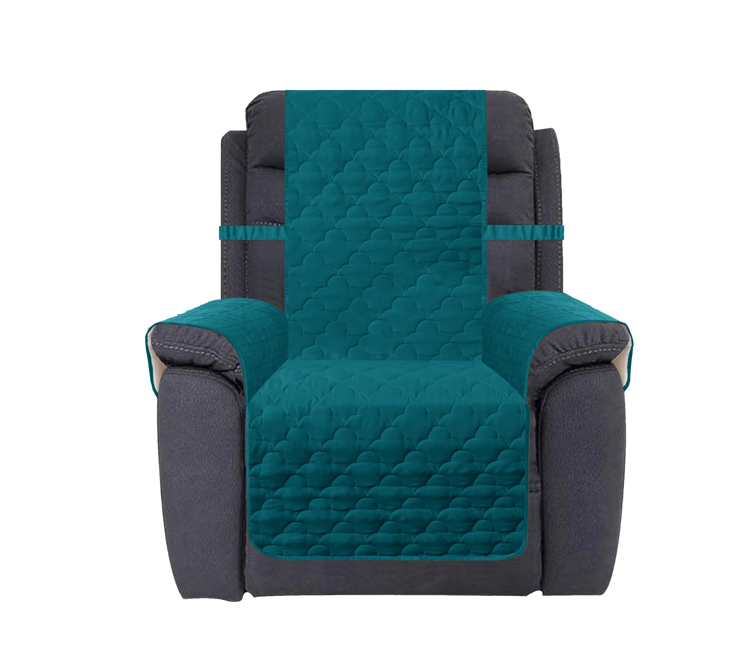 Photo 1 of CHHKON Waterproof Nonslip Recliner Cover Stay in Place Dog Couch Chair Cover Furniture Protector Ideal Sofa Slipcovers for Pets and Kids (Peacock Blue, 30'')