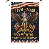 250th Anniversary American Flag 1776–2026 – “250 Years of Freedom” Patriotic Garden Flag with Bald Eagle & Stars | Double-Sided Outdoor Yard Decoration for Independence Day, July 4th, America 250 Flag
