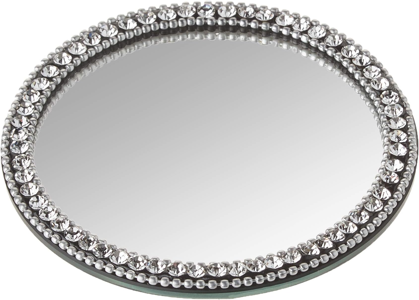 Elegance Silver Mirror Coaster With Chatons