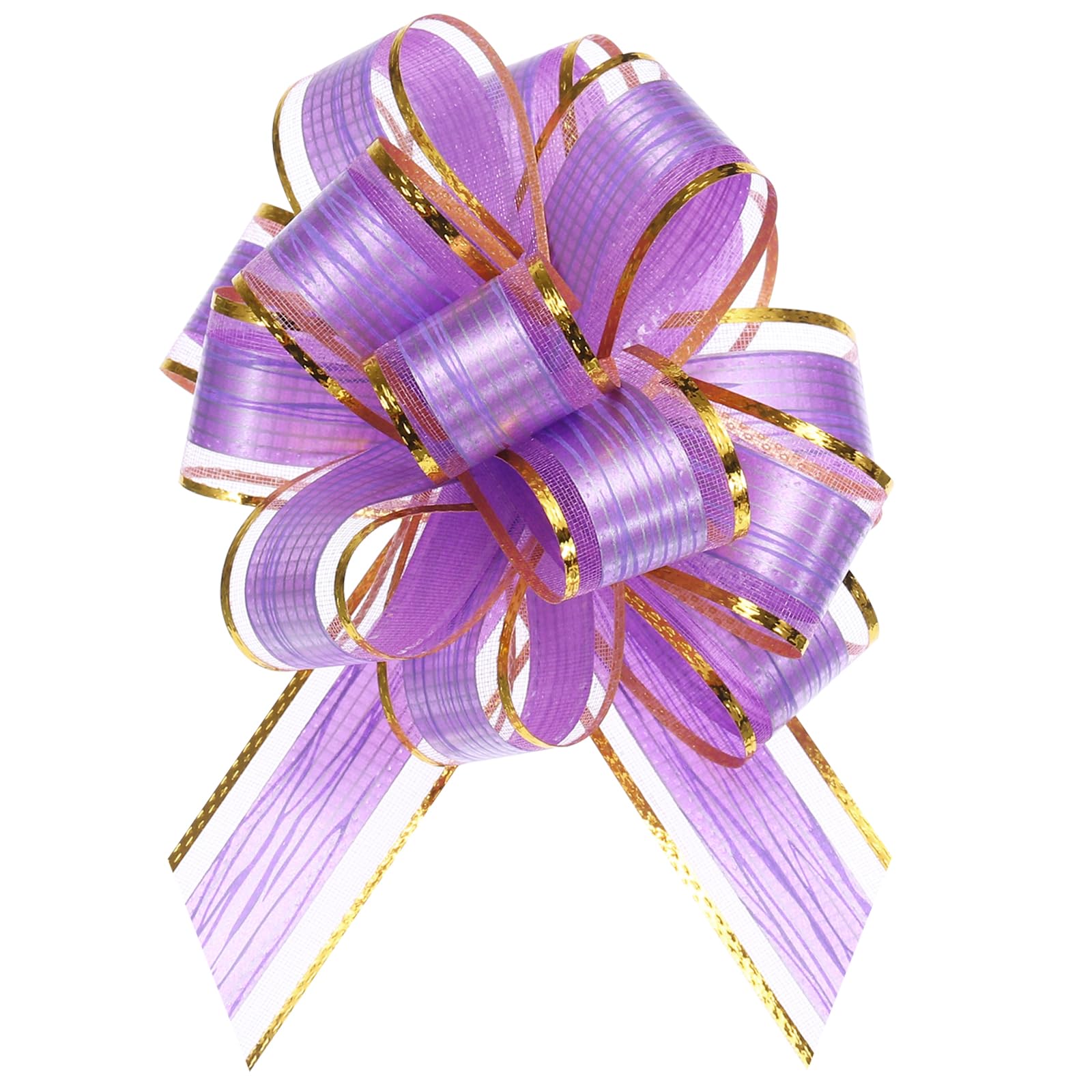 Uxcell 20pcs 6 Inch Large Pull Bow Gift Wrapping Bows Ribbon Organza Lavender Purple for Wedding Baskets Presents Christmas Party