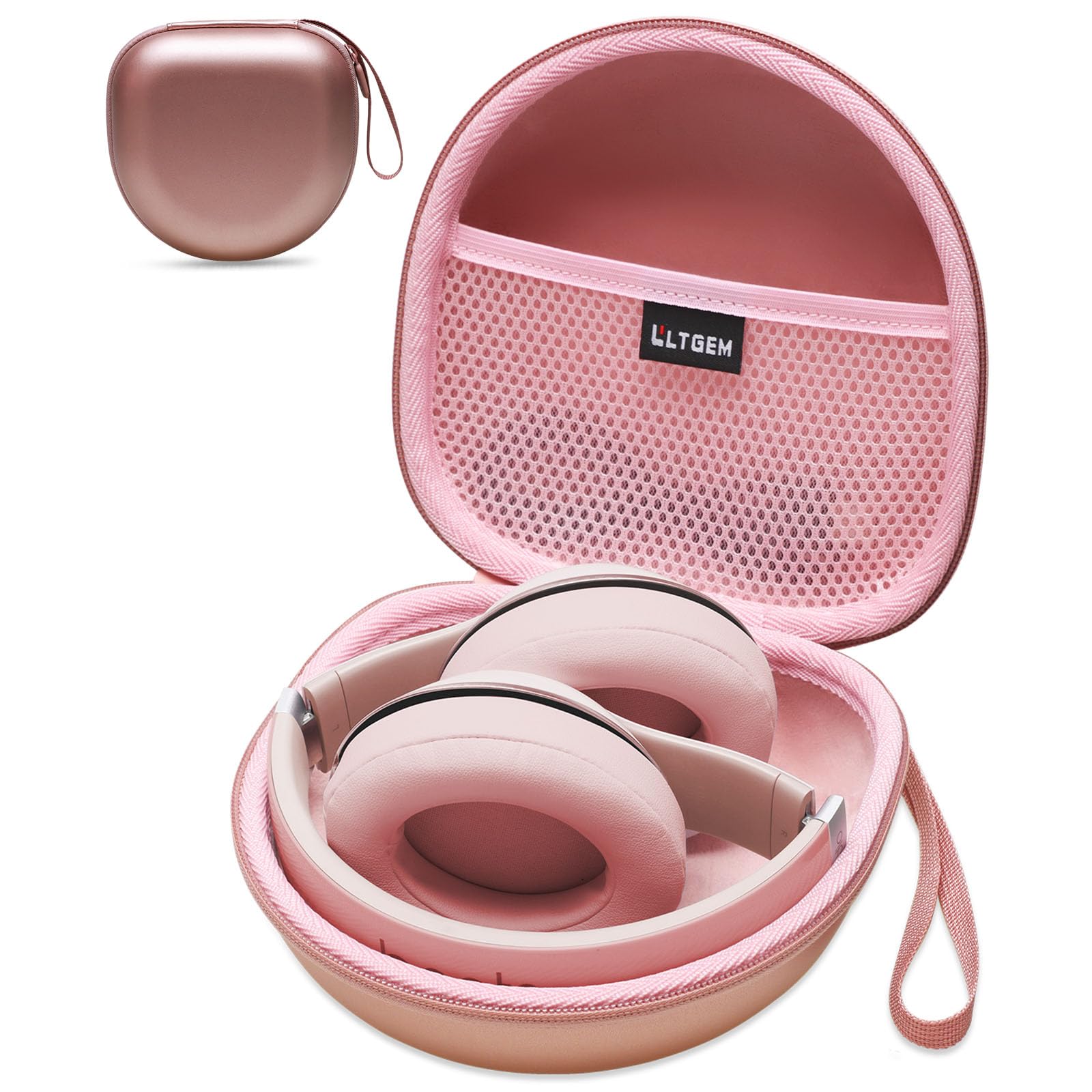 Photo 1 of Headphone Case Compatible with Glynzak/BERIBES/TOZO/KVIDIO/Beats/Soundcore Anker/JBL Noise Cancelling Over-Ear Headphones, Rose Gold