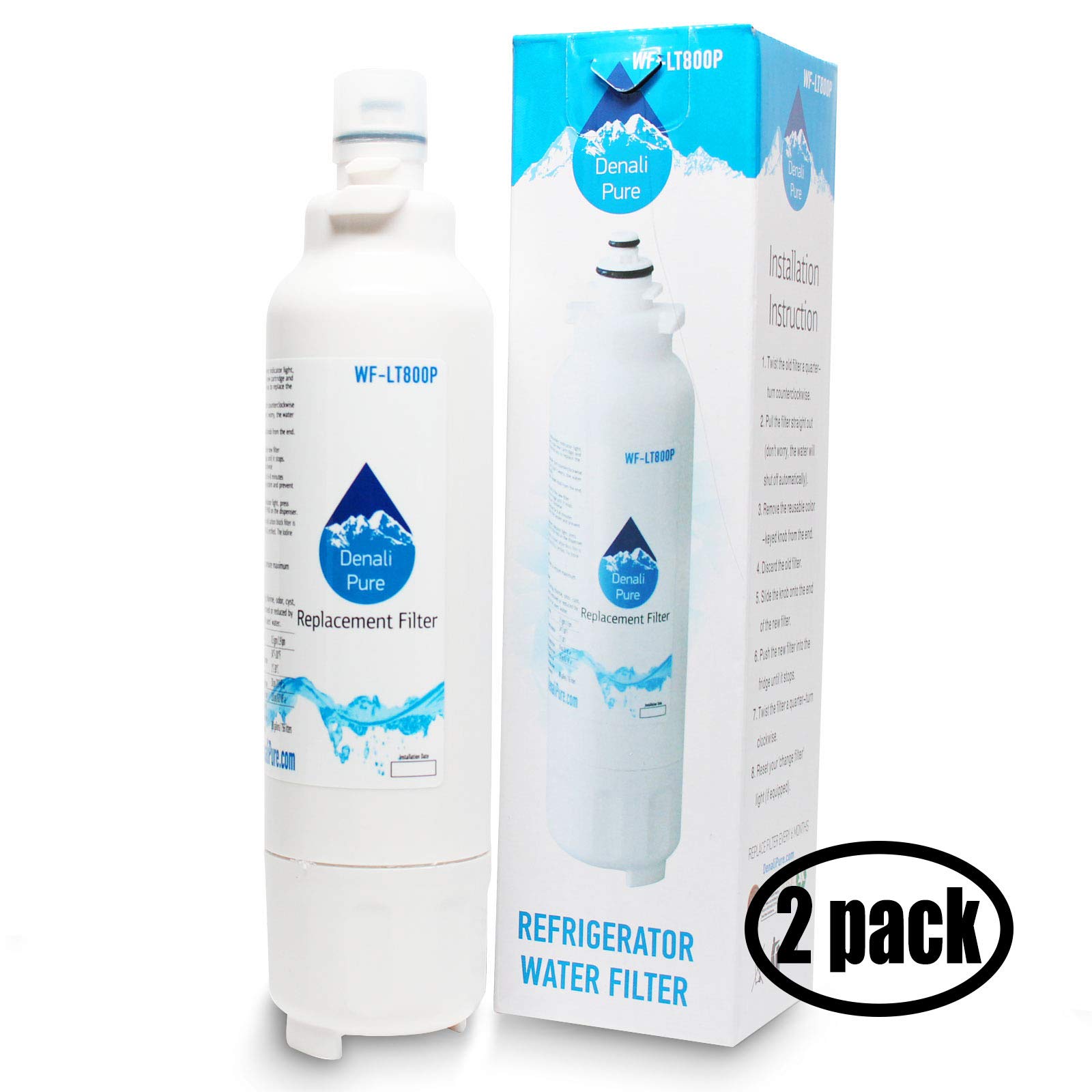 2Pack Replacement for LG LSXS22423S Refrigerator Water Filter