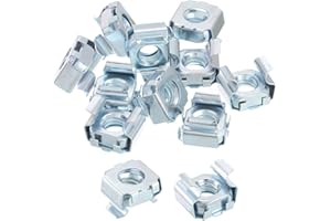 uxcell 5/16-18 Cage Nut, 10Pcs Snap-in Cage Nuts, Carbon Steel Zinc Plated Metric Nut for Server Rack Cabinet, Silver