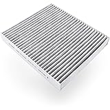 Cabin air filter (1-pack, gray) works with a vehicle’s ventilation system to create cleaner inside air. Measures 8.94 by 7.87