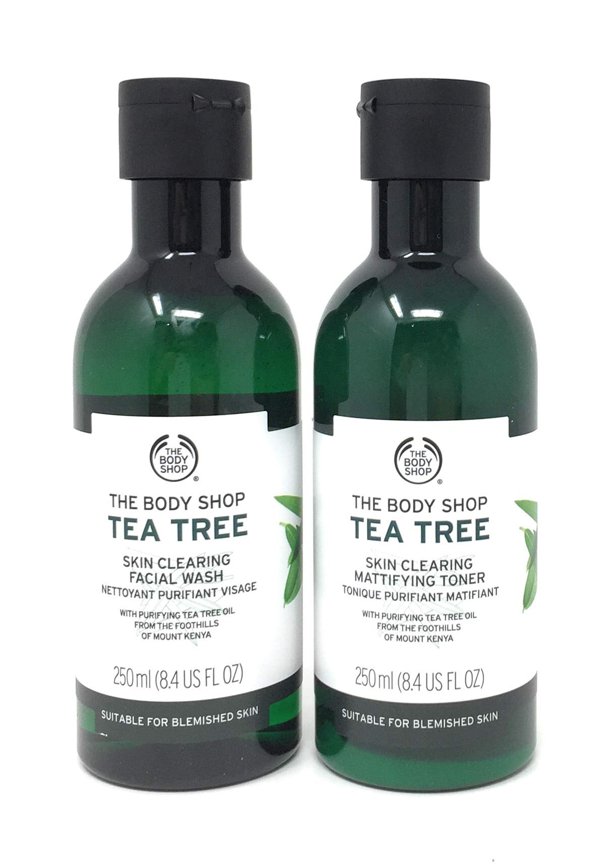 The Body Shop Tea Tree Duo Set 100% Vegan Facial Wash and Mattifying Toner