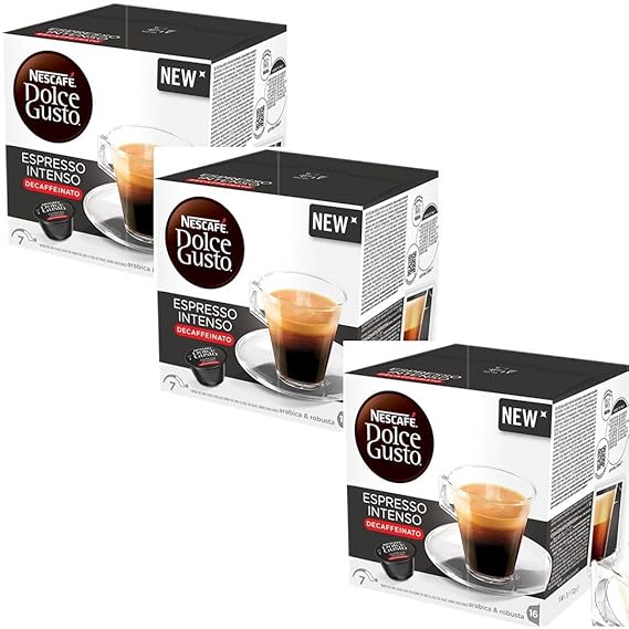 Nescafé Dolce Gusto Espresso INTENSO Decaffeinato Decaf, Pack of 3, 3 x 16 Capsules Amazon.co