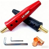 LC-10MP Tapered Machine Plug for Miller Welders, Red/Black (05080 &amp; 05081) | LC-10MP for Miller Welders, Fits Cable Sizes #4-1/0 (25-50mm&sup2;), Welding Lead Connectors, Welding Cable Connectors