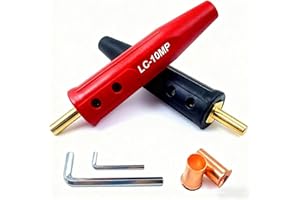 PIDNSROZO LC-10MP Tapered Machine Plug for Miller Welders, Red & Black (05080 & 05081), Fits Cable Sizes #4-1/0 (25-50mm²), Welding Lead Connectors, Welding Cable Connectors