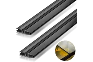 Landical 2 Pcs PVC Piano Style Living Hinge 39.37 Inch Each PVC Living Hinge for DIY 3-5mm Glass Acrylic and More Material Replacement Repair, No Screws or Glue (Black)