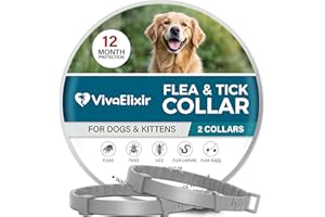VIVAELIXIR Flea and Tick Collar for Dogs – 12-Month Protection – Adjustable & Waterproof – Safe, Long-Lasting Repellent for Fleas, Ticks, Lice & Mosquitoes – Fits Small, Medium & Large Dogs