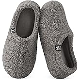 HomeTop Women's Fuzzy Curly Fur Memory Foam Loafer Slippers with Polar Fleece Lining