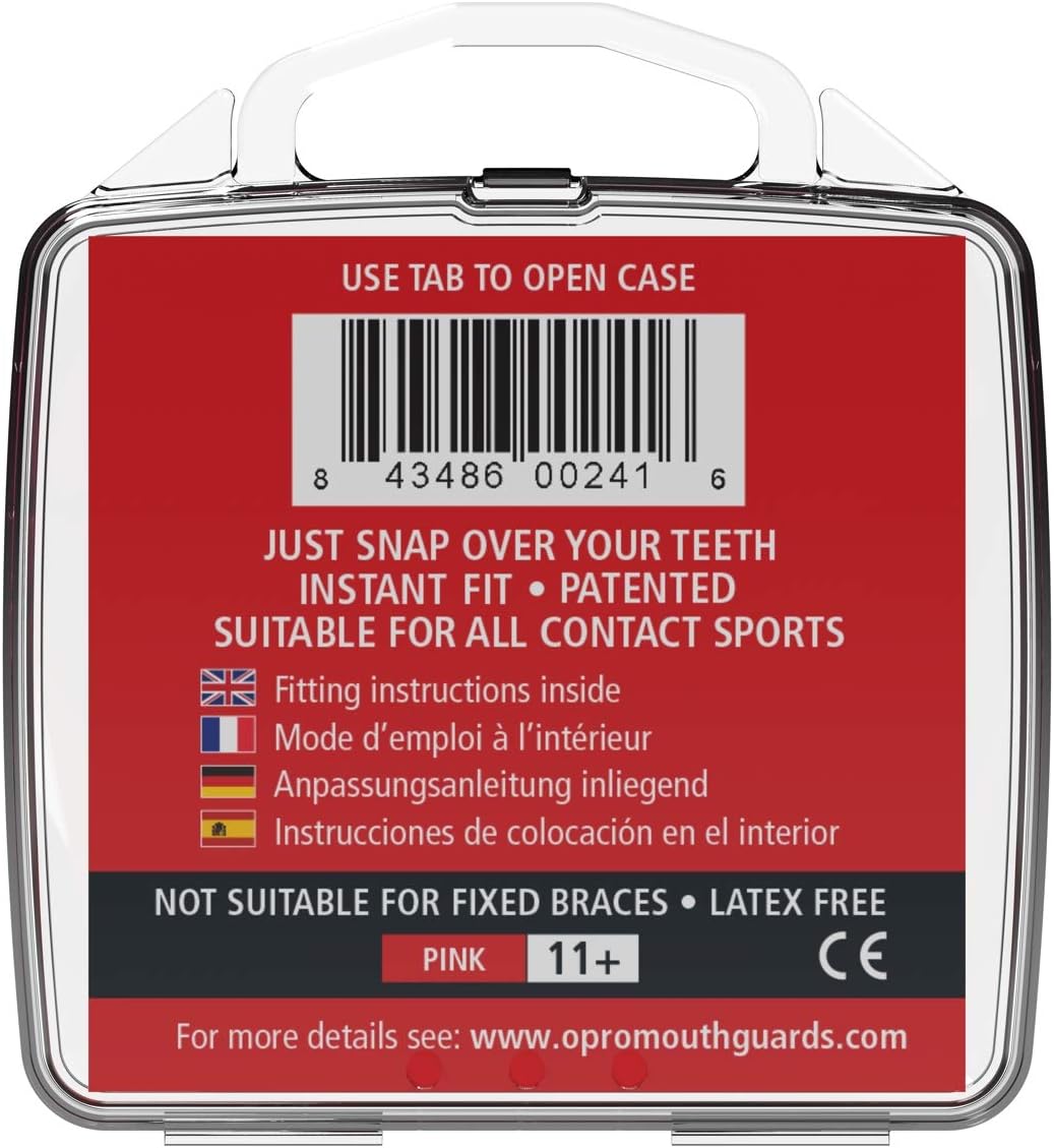 OPRO Snap-Fit Mouthguard | Gum Shield for Hockey, Rugby, and Other Contact Sports - No Boiling or Fitting Required -18 Month Dental Warranty (Adult and Youth Sizes) : Sports & Outdoors