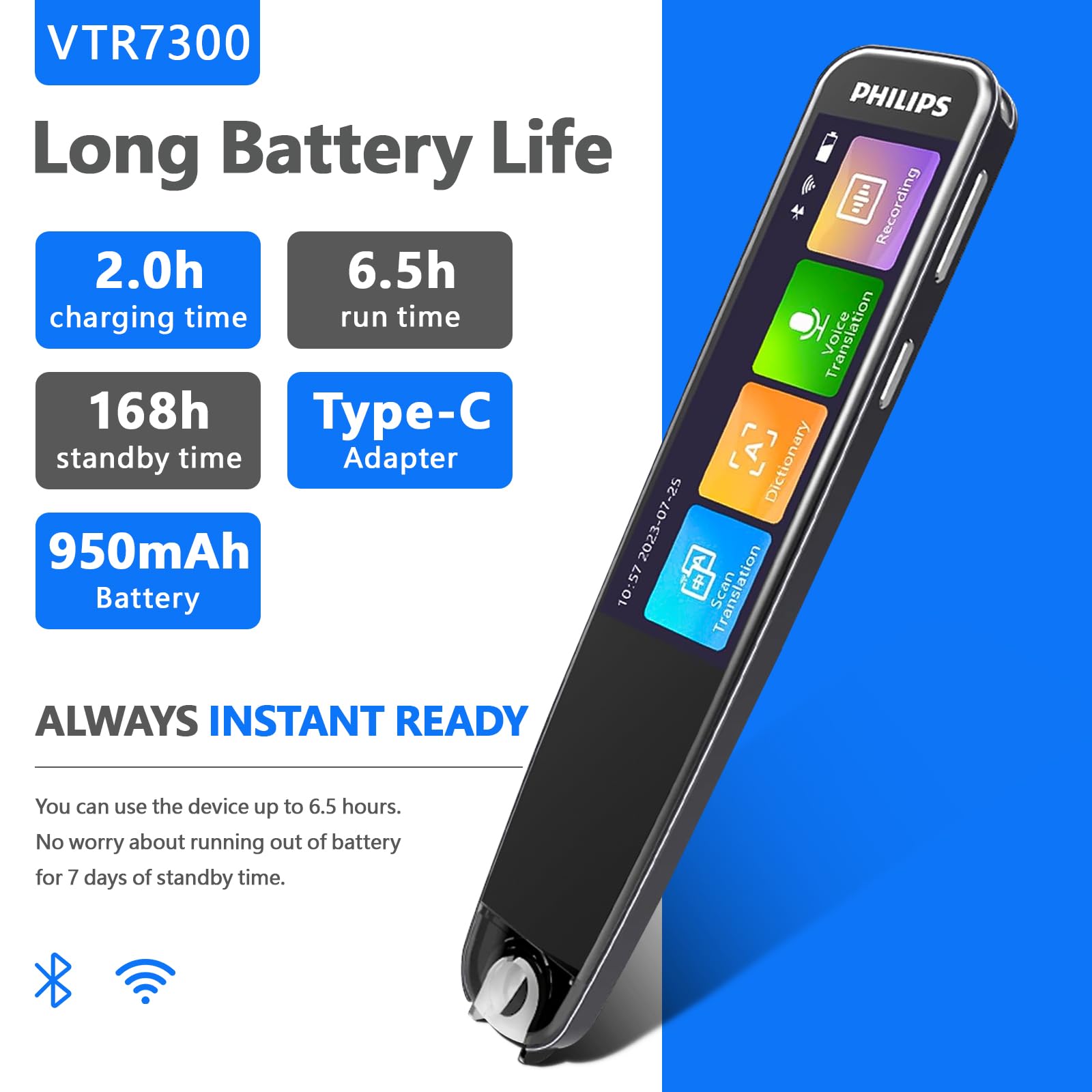 Translation Pen, OCR Digital Translator Pen, 112 Language Learner Portable Wireless Scan Reader Pen,Reading Pen for Dyslexia Study Business and Travel