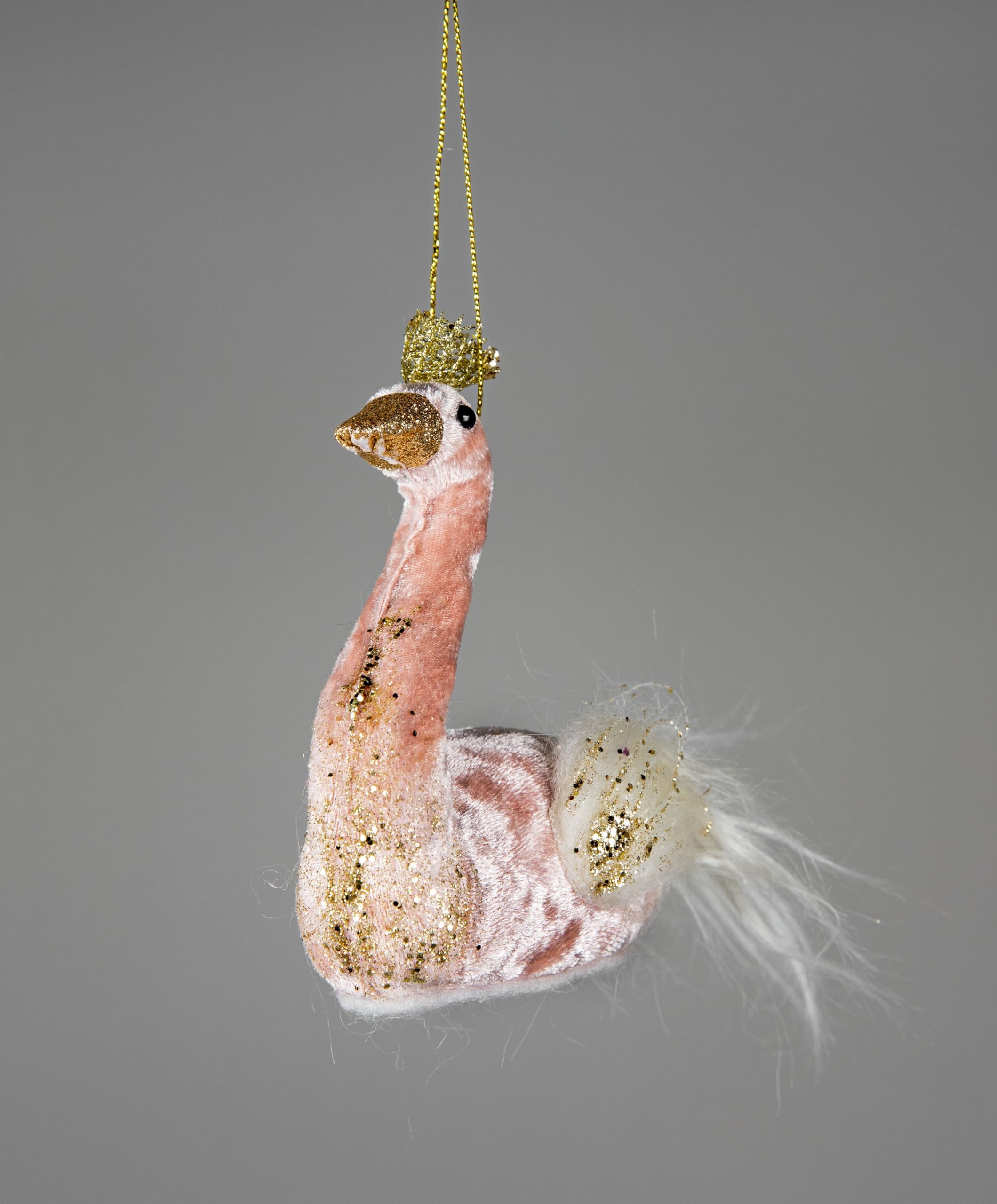 Light Pink Swan 12x13cm - Christmas Tree Hanging Decorations Festive Decorative Ornaments Fairy Tale Themed Xmas Tree Pendant