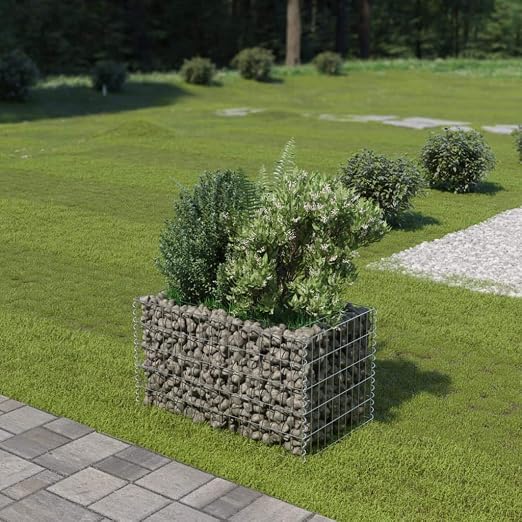 Tidyard Jardinera de Gaviones de Acero de Óxido Resistente a la ...